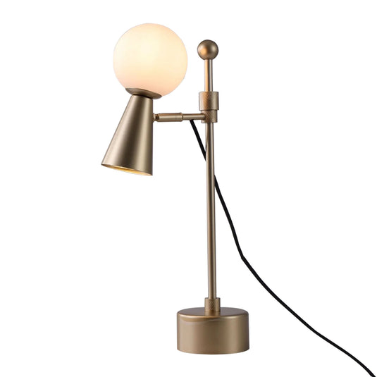 Abajur De Mesa Teas 1xMR16 1xG9 GU10 Com Globo Ø10cm Dourado Fosco Nordecor