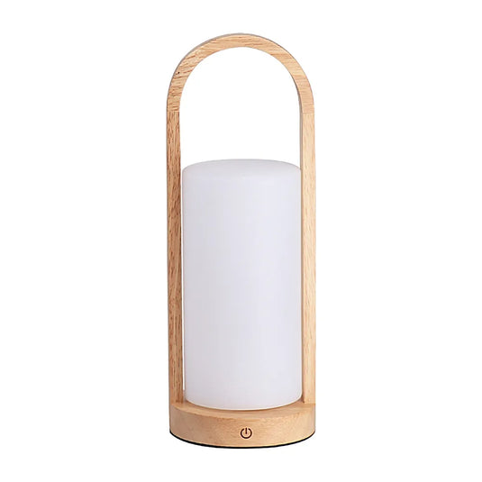 Abajur Touch LED ATS-001 5W Madeira Dim 2700K Quente USB-C Recarregável Nitrolux