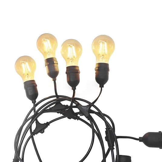 Cordão de Luz 20xE27 Preto 10M IP65 Galaxy