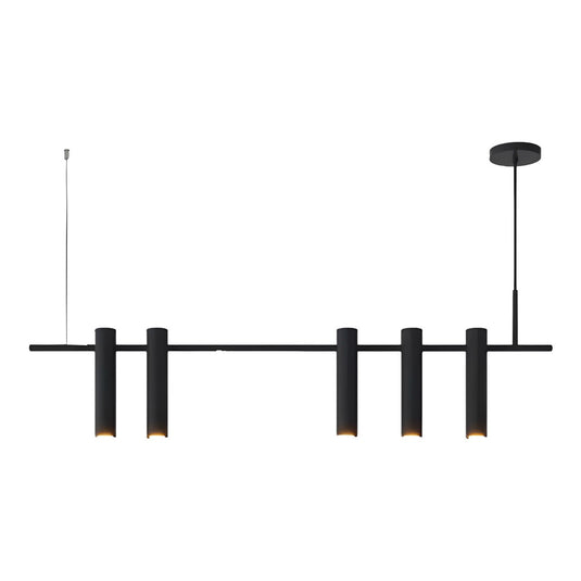 Pendente Cetus 5xMR11 Preto 120x10cm Cabo 2m Montare