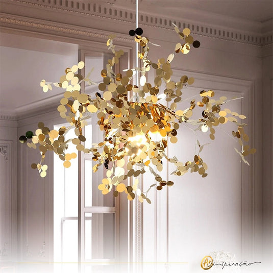 Pendente Fiama 3W Dourado Ø40x40x340cm Cabo 3m IP20 OR1998 Orluce