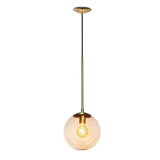Pendente Glass 1xE27 Dourado Ono Globo Âmbar Spotline