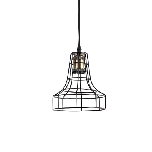 Pendente Gradeado 1xE27 Preto Ø20,5x17,5x18cm IP20 Nordecor