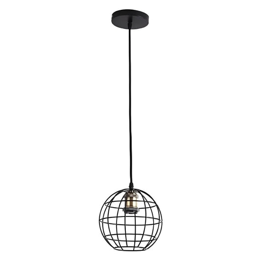 Pendente Gradeado Preto 1xE27 Nordecor