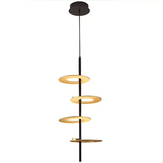 Pendente LED Kote 4 Mod 40W Preto/Dourado 3000K Quente Nordecor