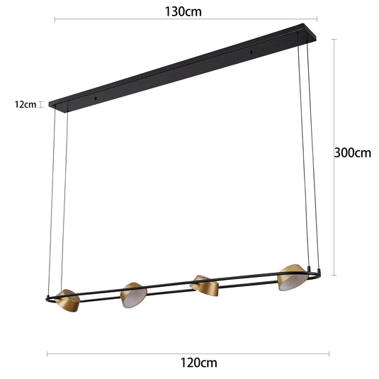 Pendente LED Zavi 28W Ouro Fosco/Preto 3000K Quente Nordecor