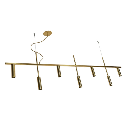 Pendente Platinum Linear 7xMR11 3,8x44,5x170cm Dourado Polido Usina