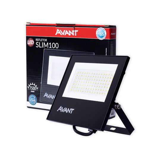 Refletor LED Slim 100W 6500K Frio IP65 Avant